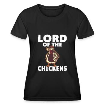 Seigneur des Poulets Ferme Dictons Poussins Fermiers - T-shirt sport Femme - noir - Devant - AI Model Female 172 light (172cm)