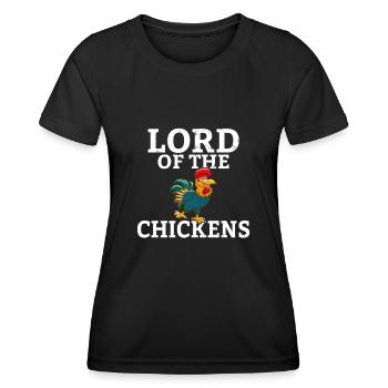 Seigneur des Poulets Poulet Chuchoteur Hänchenwagen - T-shirt sport Femme - noir - Devant - AI Model Female 172 light (172cm)