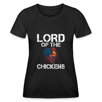Seigneur des poulets Chicken Farm Out - T-shirt sport Femme - noir - Devant - AI Model Female 172 light (172cm)