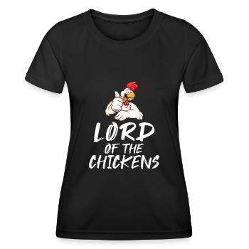 Seigneur des Poulets Ferme Dictons Poussins Fermiers - T-shirt sport Femme - noir - Devant - AI Model Female 172 light (172cm)