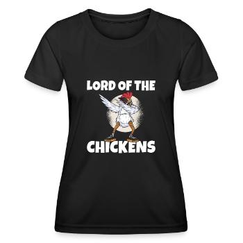 Seigneur des Poulets Poulet Chuchoteur Hänchenwagen - T-shirt sport Femme - noir - Devant - AI Model Female 172 light (172cm)