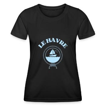 le havre bateau homme cadeau personnalisé femme - T-shirt sport Femme - noir - Devant - AI Model Female 172 light (172cm)