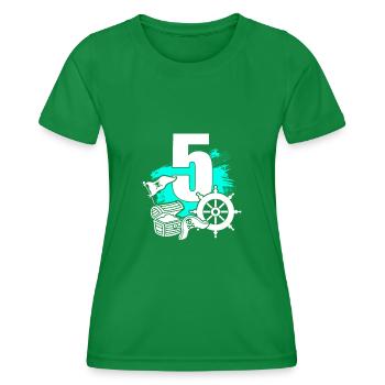 Pirate 5 years old - Women's Functional T-Shirt - kelly green - Front - AI Model Female 172 dark (172cm)