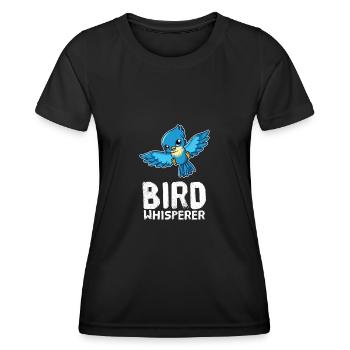 Oiseaux Chuchoteurs d’oiseaux Murmure d’oiseaux Amateurs d’oiseaux - T-shirt sport Femme - noir - Devant - AI Model Female 172 light (172cm)