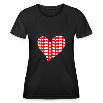 Herz Tierliebe - Frauen Funktions-T-Shirt - Schwarz - Vorne - AI Model Female 172 light (172cm)