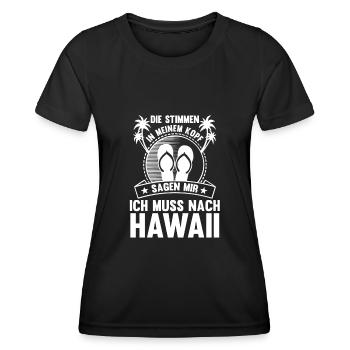 Die Stimmen in meinem Kopf sagen mir ich muss nach - Frauen Funktions-T-Shirt - Schwarz - Vorne - AI Model Female 172 light (172cm)
