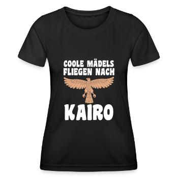 Coole Mädels fliegen nach Kairo - Frauen Funktions-T-Shirt - Schwarz - Vorne - AI Model Female 172 light (172cm)