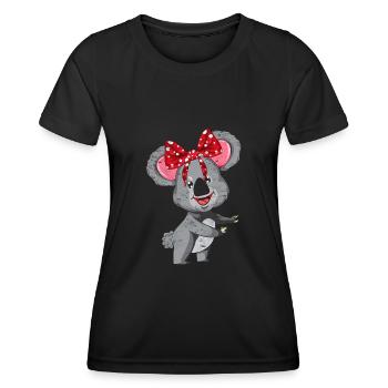Koala - Frauen Funktions-T-Shirt - Schwarz - Vorne - AI Model Female 172 light (172cm)
