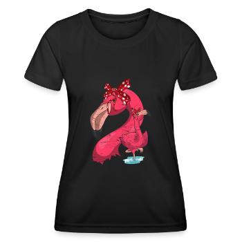Flamingo - Frauen Funktions-T-Shirt - Schwarz - Vorne - AI Model Female 172 light (172cm)