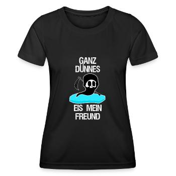 Sensenmann Ganz dünnes Eis Grim Reaper - Frauen Funktions-T-Shirt - Schwarz - Vorne - AI Model Female 172 light (172cm)