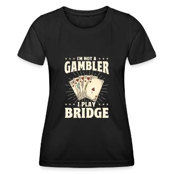 Je ne suis pas un joueur et je joue au bridge - T-shirt sport Femme - noir - Devant - AI Model Female 172 light (172cm)