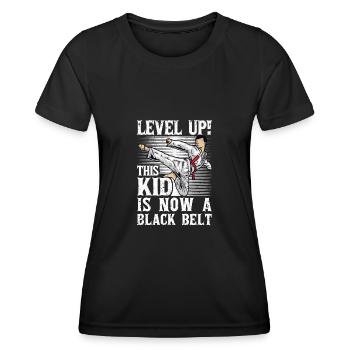 Montez de niveau Cet enfant est maintenant un karaté Beld noir - T-shirt sport Femme - noir - Devant - AI Model Female 172 light (172cm)