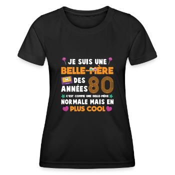 belle mère rétro années 80 lunettes cassettes mama - T-shirt sport Femme - noir - Devant - AI Model Female 172 light (172cm)