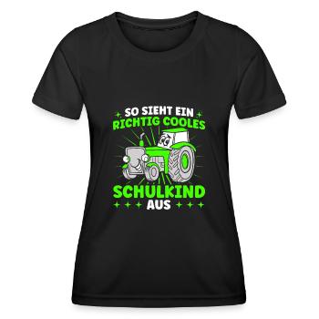 Richtig Cooles Schulkind Schulbeginn - Frauen Funktions-T-Shirt - Schwarz - Vorne - AI Model Female 172 light (172cm)