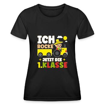 Ich Rocke Jetzt Die 1.Klasse Schulbeginn - Frauen Funktions-T-Shirt - Schwarz - Vorne - AI Model Female 172 light (172cm)