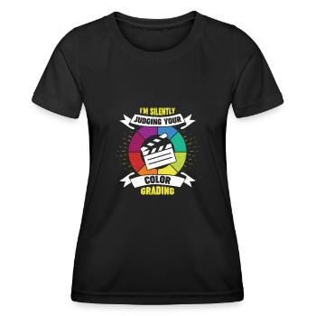 Farbkorrektur Videobearbeitung Filmeditor Geschenk - Frauen Funktions-T-Shirt - Schwarz - Vorne - AI Model Female 172 light (172cm)
