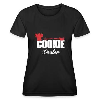 Cookie Dealer Kekshändler Bäcker Gebäckliebhaber - Frauen Funktions-T-Shirt - Schwarz - Vorne - AI Model Female 172 light (172cm)