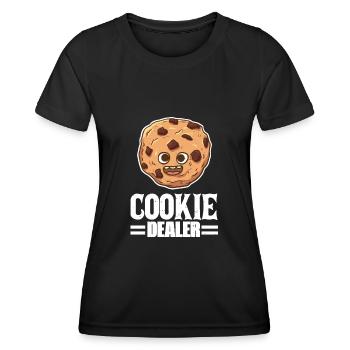 Cookie Dealer Kekshändler Bäcker Gebäckliebhaber - Frauen Funktions-T-Shirt - Schwarz - Vorne - AI Model Female 172 light (172cm)