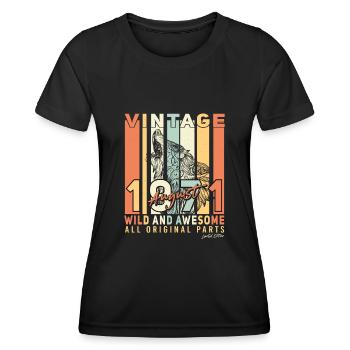 Retro 1971 August - Women's Functional T-Shirt - black - Front - AI Model Female 172 light (172cm)