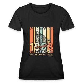 Retro 1968 August - Women's Functional T-Shirt - black - Front - AI Model Female 172 light (172cm)