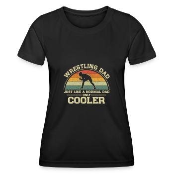 Lutter papa comme un papa normal seulement plus cool - T-shirt sport Femme - noir - Devant - AI Model Female 172 light (172cm)