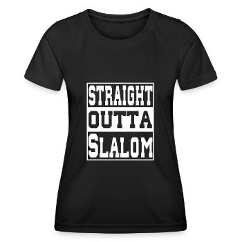 Slalom en disant drôle - T-shirt sport Femme - noir - Devant - AI Model Female 172 light (172cm)