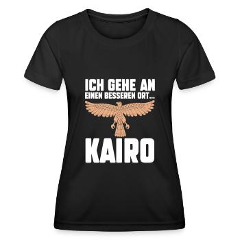 Ich gehe an einen besseren Ort Kairo - Frauen Funktions-T-Shirt - Schwarz - Vorne - AI Model Female 172 light (172cm)