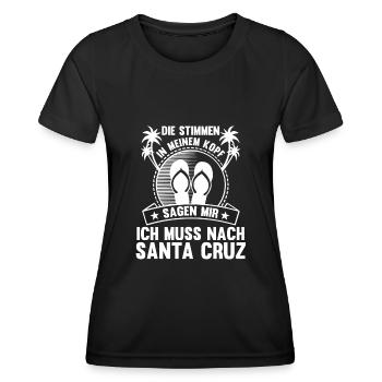 Die Stimmen in meinem Kopf sagen mir ich muss nach - Frauen Funktions-T-Shirt - Schwarz - Vorne - AI Model Female 172 light (172cm)