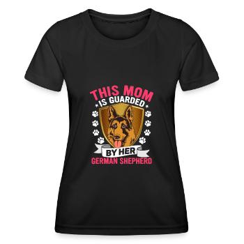 This Mom Is Guarded by Her German Shepherd Dog - Women's Functional T-Shirt - black - Front - AI Model Female 172 light (172cm)