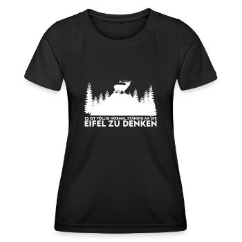 Eifel Eifeler Wandern Berge Eifler - Frauen Funktions-T-Shirt - Schwarz - Vorne - AI Model Female 172 light (172cm)