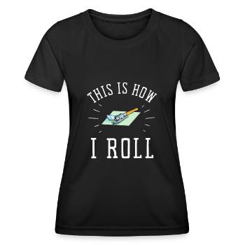 Verre de vitrier ajusteur et vitre de sertisseur de verre - T-shirt sport Femme - noir - Devant - AI Model Female 172 light (172cm)