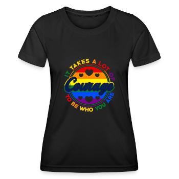 Il faut beaucoup de courage pour être qui vous êtes - T-shirt sport Femme - noir - Devant - AI Model Female 172 light (172cm)