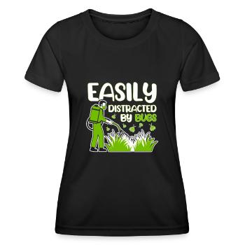 Facilement distrait par les exterminateurs de vermine - T-shirt sport Femme - noir - Devant - AI Model Female 172 light (172cm)