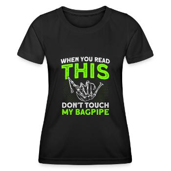 Rühr meinen Dudelsack nicht an - Frauen Funktions-T-Shirt - Schwarz - Vorne - AI Model Female 172 light (172cm)