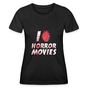 J’adore Horror Movie Night Horror Movie Halloween - T-shirt sport Femme - noir - Devant - AI Model Female 172 light (172cm)