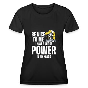 Massothérapeute - T-shirt sport Femme - noir - Devant - AI Model Female 172 light (172cm)