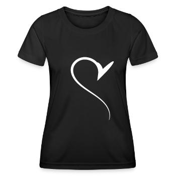 Halbes Weises Herz Simpel - Frauen Funktions-T-Shirt - Schwarz - Vorne - AI Model Female 172 light (172cm)