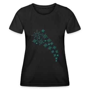 Sterne Mintgrünes Design - Frauen Funktions-T-Shirt - Schwarz - Vorne - AI Model Female 172 light (172cm)