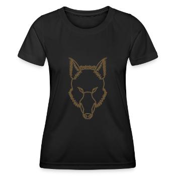Wilder Eber Tier Motiv Aufdruck mit Wildschwein - Frauen Funktions-T-Shirt - Schwarz - Vorne - AI Model Female 172 light (172cm)