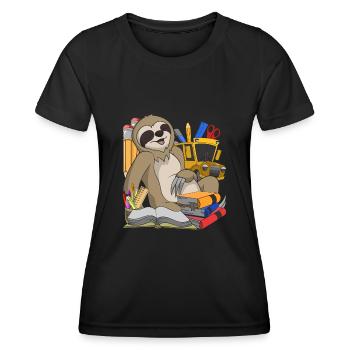 School Animal Motif Gift School Beginners Sloth - Women's Functional T-Shirt - black - Front - AI Model Female 172 light (172cm)