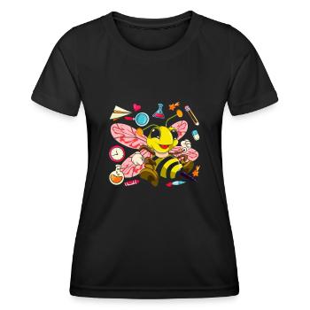 School Animal Motif Gift School Beginners Bee - Women's Functional T-Shirt - black - Front - AI Model Female 172 light (172cm)