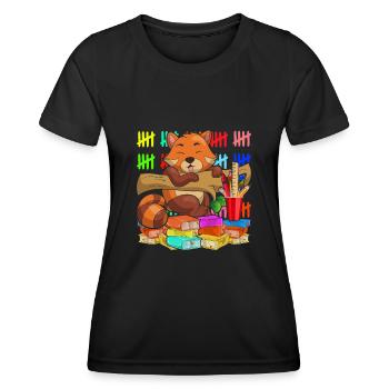 School Animal Gift School Beginners Red Panda - Women's Functional T-Shirt - black - Front - AI Model Female 172 light (172cm)