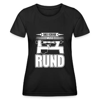Drechseln Drechselbank Witz Drechsler - Frauen Funktions-T-Shirt - Schwarz - Vorne - AI Model Female 172 light (172cm)
