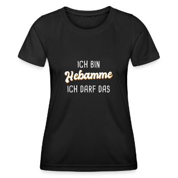 Hebamme - Frauen Funktions-T-Shirt - Schwarz - Vorne - AI Model Female 172 light (172cm)
