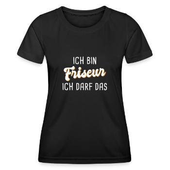 Friseur - Frauen Funktions-T-Shirt - Schwarz - Vorne - AI Model Female 172 light (172cm)