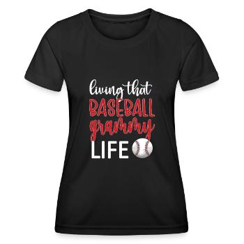 Grammy Oma Von Baseballspieler Baseball Grammy - Frauen Funktions-T-Shirt - Schwarz - Vorne - AI Model Female 172 light (172cm)