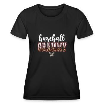 Grammy Oma Eines Baseballspieler Baseball Grammy - Frauen Funktions-T-Shirt - Schwarz - Vorne - AI Model Female 172 light (172cm)