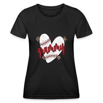 Grammy Oma Eines Baseballspieler Baseball Grammy - Frauen Funktions-T-Shirt - Schwarz - Vorne - AI Model Female 172 light (172cm)