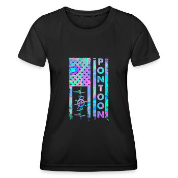 Ponton Drapeau américain - T-shirt sport Femme - noir - Devant - AI Model Female 172 light (172cm)