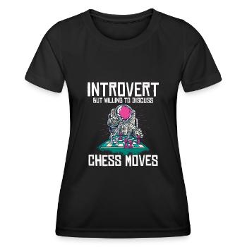 Funny Chess Player - Frauen Funktions-T-Shirt - Schwarz - Vorne - AI Model Female 172 light (172cm)